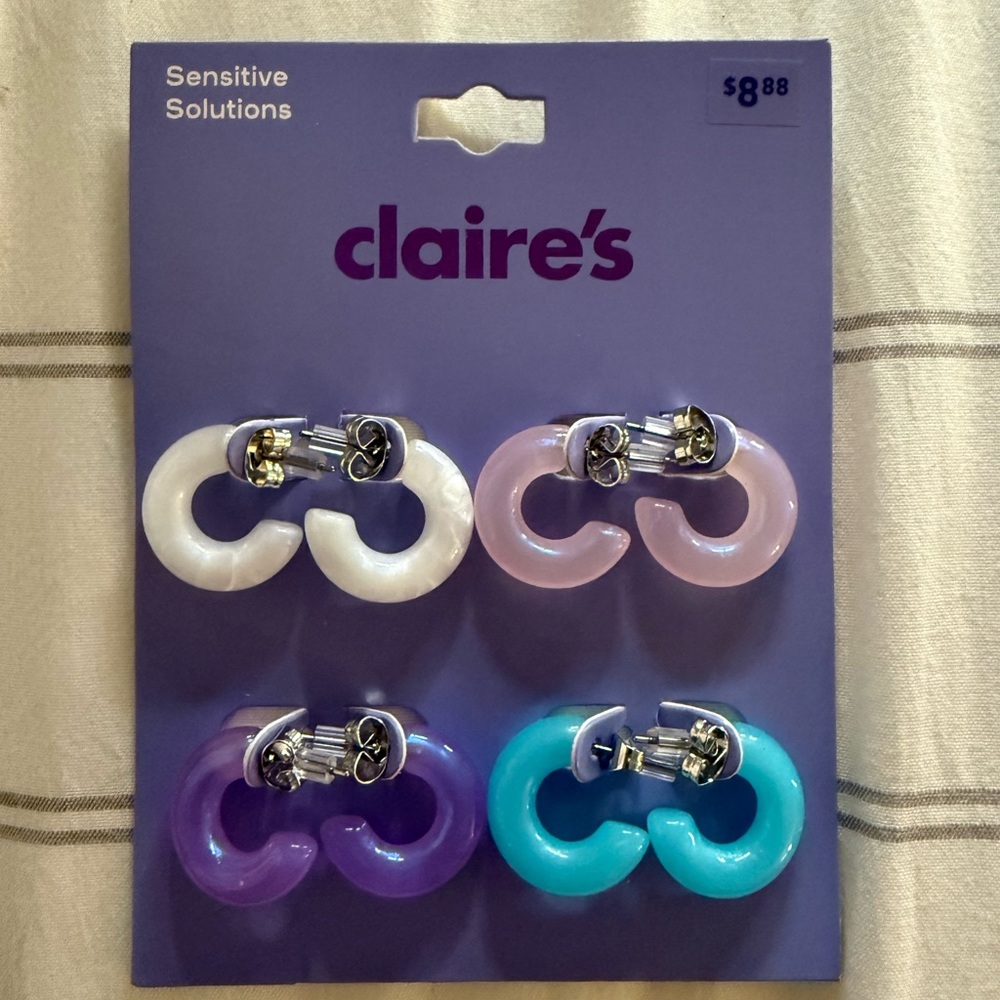 Claire's Vibrant Kids Hoop Earrings Set